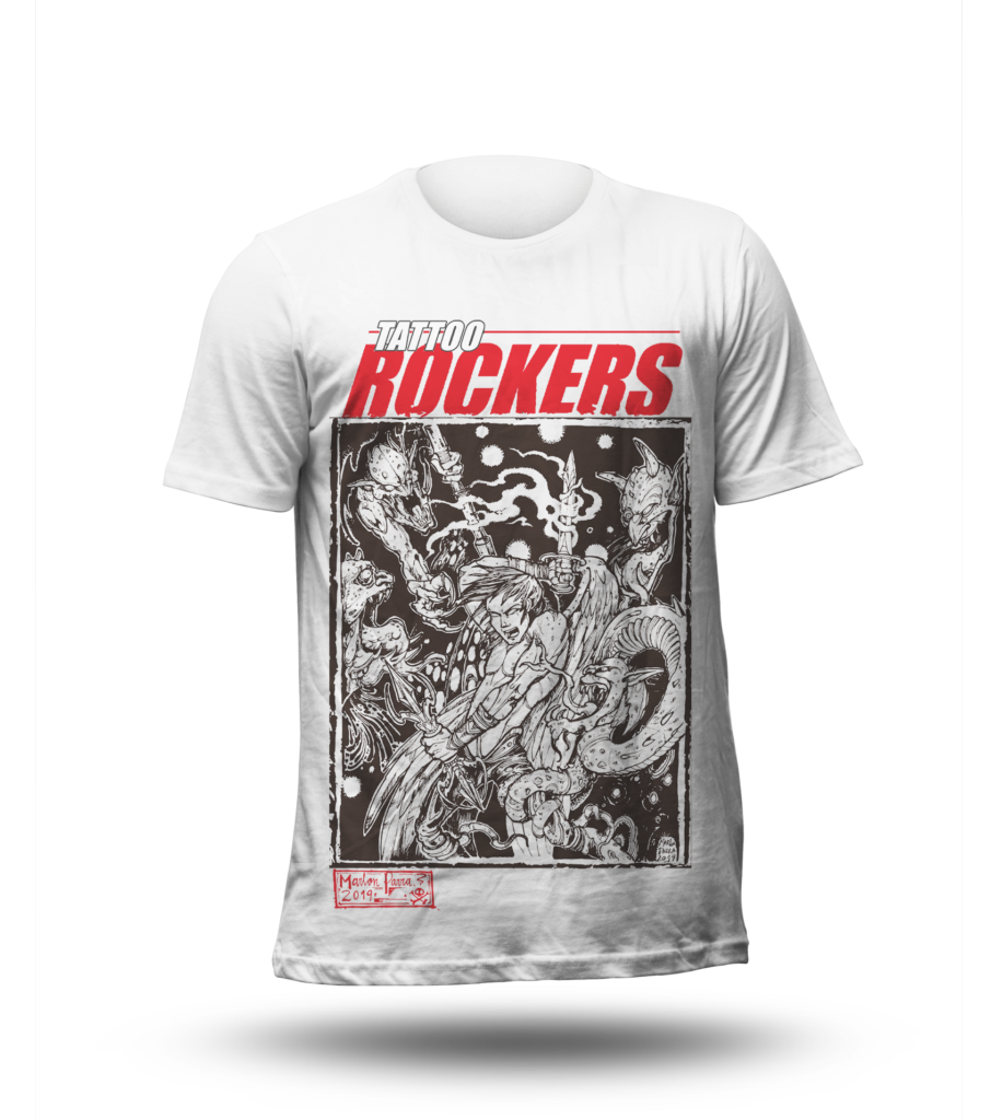 Polera Tattoo Rockers Cosmic Battle Blanca – Tattoo Rockers